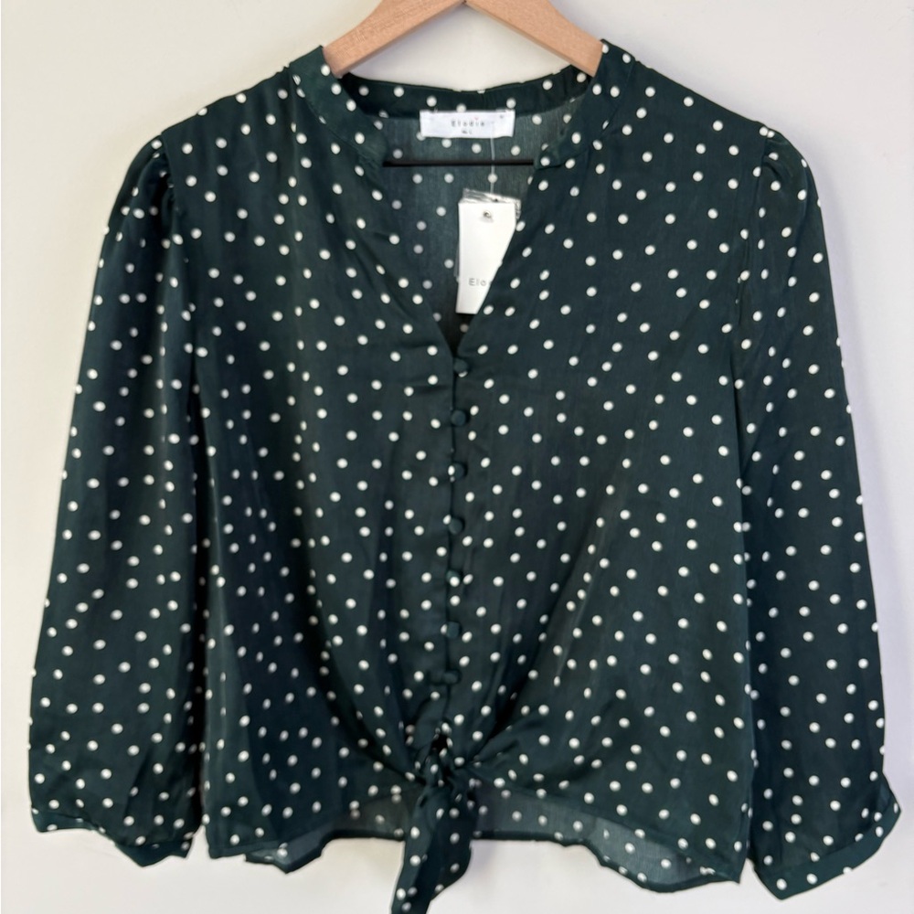 NWT Elodie Polka Dot Blouse - Picture 2 of 10